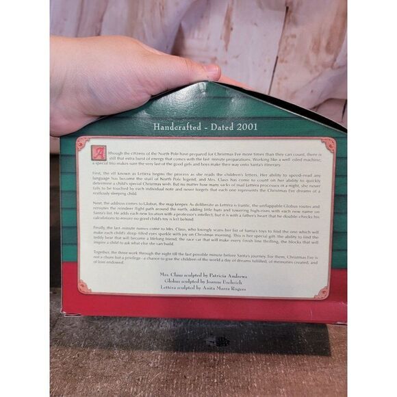 Hallmark 2001 lettera Globus mrs Claus ornament Xmas Decor set - Picture 5 of 5